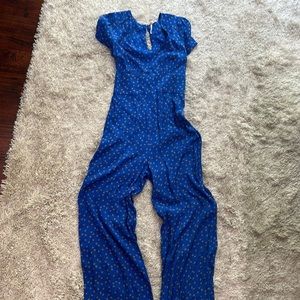 Free people, bright blue jumpsuit